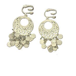 MAM Vintage Clip On Earrings Lightweight  Set of Two Silver